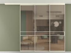 Перегородка Формато вдоль стены на потолок 3 створки с синхронным механизмом