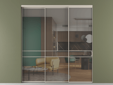 Перегородка Formato внутри проёма 3 створки с синхронным механизмом