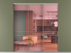 Перегородка Формато внутри проёма 3 створки с синхронным механизмом