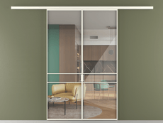 Перегородка Формато вдоль стены 2 створки