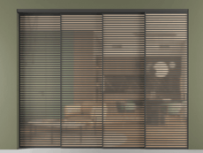 Перегородка Формато внутри проёма 4 створки с синхронным механизмом