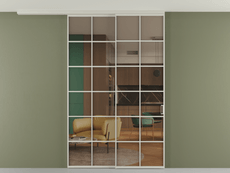 Перегородка Formato вдоль стены на потолок 2 створки с синхронным механизмом