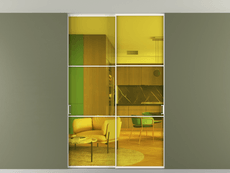 Перегородка Формато внутри проёма скрытое крепление в потолок 2 створки