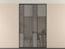 Перегородка Mosaic внутри проёма скрытое крепление в потолок 2 створки