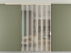 Перегородка Формато вдоль стены на потолок 2 створки с синхронным механизмом