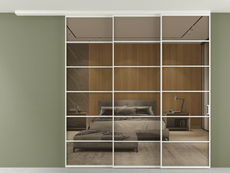 Перегородка Формато вдоль стены на потолок 3 створки с синхронным механизмом