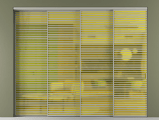 Перегородка Формато внутри проёма 4 створки с синхронным механизмом