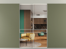 Перегородка Формато внутри проёма скрытое крепление в потолок 2 створки