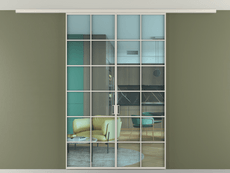 Перегородка Формато вдоль стены на потолок 2 створки