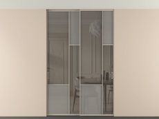 Перегородка Мозаик внутри проёма скрытое крепление в потолок 2 створки