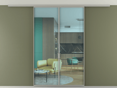 Перегородка Формато вдоль стены на потолок 2 створки