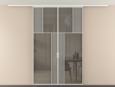 Перегородка Мозаик вдоль стены на потолок 2 створки