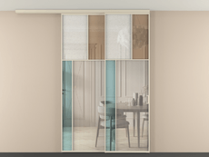 Перегородка Mosaic вдоль стены на потолок телескопик синхро 2