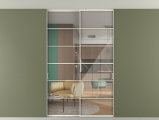 Перегородка Формато внутри проёма скрытое крепление в потолок 2 створки