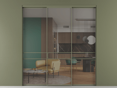 Перегородка Formato внутри проёма 3 створки