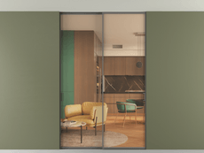 Перегородка Formato внутри проёма скрытое крепление в потолок 2 створки