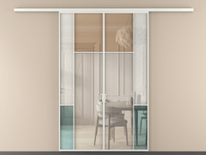 Перегородка Мозаик вдоль стены 2 створки