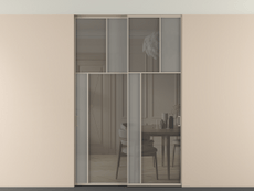 Перегородка Мозаик внутри проёма скрытое крепление в потолок 2 створки