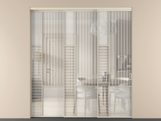 Перегородка Мозаик внутри проёма 3 створки с синхронным механизмом