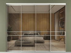 Перегородка Формато внутри проёма 4 створки с синхронным механизмом