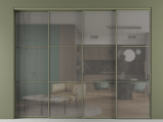 Перегородка Formato внутри проёма 4 створки с синхронным механизмом