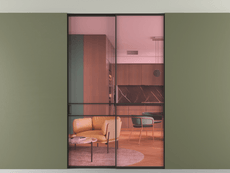 Перегородка Formato внутри проёма скрытое крепление в потолок 2 створки