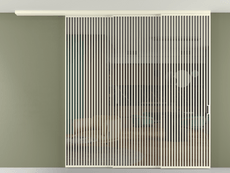 Перегородка Формато вдоль стены на потолок 3 створки с синхронным механизмом