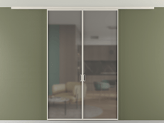 Перегородка Формато вдоль стены на потолок 2 створки