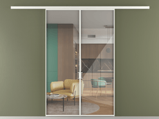 Перегородка Formato вдоль стены 2 створки