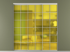 Перегородка Формато внутри проёма 3 створки с синхронным механизмом