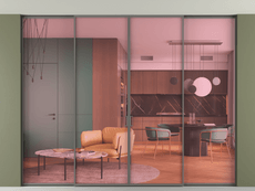 Перегородка Formato внутри проёма скрытое крепление в потолок 4 створки