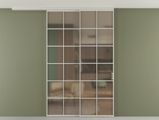 Перегородка Формато вдоль стены на потолок 2 створки с синхронным механизмом