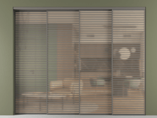 Перегородка Формато внутри проёма 4 створки с синхронным механизмом