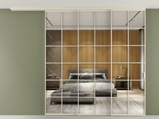 Перегородка Formato вдоль стены на потолок 3 створки с синхронным механизмом