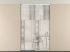 Перегородка Мозаик внутри проёма скрытое крепление в потолок 2 створки