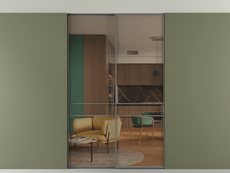 Перегородка Formato внутри проёма скрытое крепление в потолок 2 створки