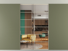 Перегородка Formato внутри проёма скрытое крепление в потолок 2 створки