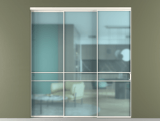 Перегородка Формато внутри проёма 3 створки с синхронным механизмом