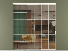 Перегородка Формато внутри проёма 3 створки с синхронным механизмом