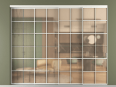 Перегородка Formato внутри проёма 4 створки с синхронным механизмом