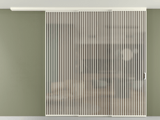 Перегородка Формато вдоль стены на потолок 3 створки с синхронным механизмом