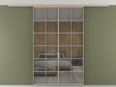 Перегородка Формато вдоль стены на потолок 2 створки