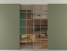 Перегородка Formato внутри проёма скрытое крепление в потолок 2 створки