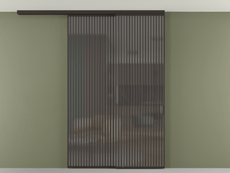 Перегородка Formato вдоль стены на потолок 2 створки с синхронным механизмом