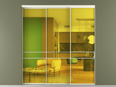 Перегородка Formato внутри проёма 3 створки с синхронным механизмом