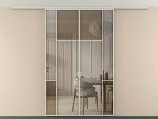 Перегородка Mosaic вдоль стены на потолок 2 створки