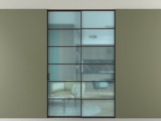 Перегородка Formato внутри проёма скрытое крепление в потолок 2 створки