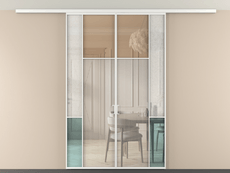 Перегородка Мозаик вдоль стены на потолок 2 створки