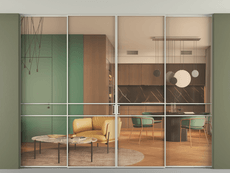 Перегородка Формато внутри проёма скрытое крепление в потолок 4 створки