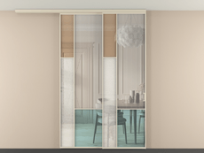 Перегородка Mosaic вдоль стены на потолок телескопик синхро 2